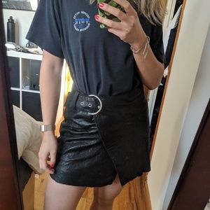 Reformation leather wrap skirt